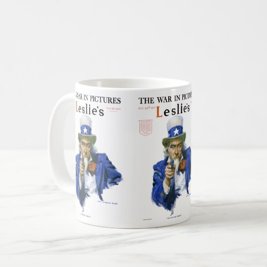 ヴィンテージ愛国的な叔父サム雑誌カバーアート コーヒーマグカップ (正面左)