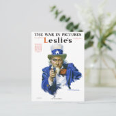 ヴィンテージ愛国的な叔父サム雑誌カバーアート ポストカード (スタンド正面)