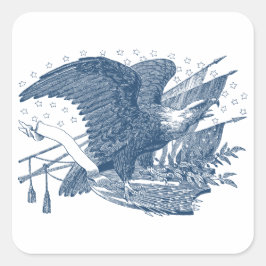 ヴィンテージ愛国的な叫びイーグルUSA旗矢印 スクエアシール