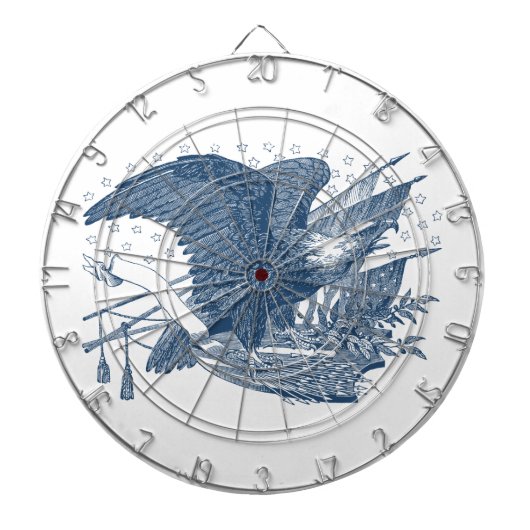 ヴィンテージ愛国的な叫びイーグルUSA旗矢印 ダーツボード (正面)