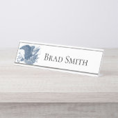 ヴィンテージ愛国的な叫びイーグルUSA旗矢印 デスクネームプレート (正面)