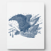 ヴィンテージ愛国的な叫びイーグルUSA旗矢印 フォトプラーク (正面)