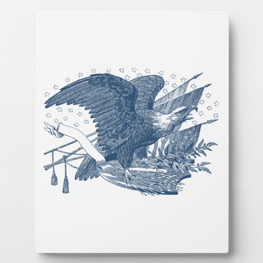 ヴィンテージ愛国的な叫びイーグルUSA旗矢印 フォトプラーク (正面)