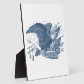 ヴィンテージ愛国的な叫びイーグルUSA旗矢印 フォトプラーク (側面)