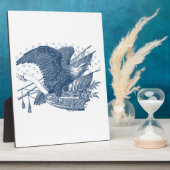 ヴィンテージ愛国的な叫びイーグルUSA旗矢印 フォトプラーク (側面)