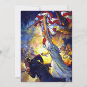 ヴィンテージ愛国的な女性の自由アメリカ国旗のワシ (正面)