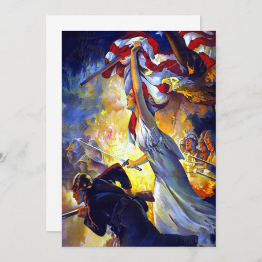 ヴィンテージ愛国的な女性の自由アメリカ国旗のワシ (正面/裏面)