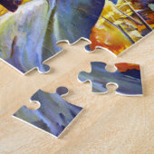 ヴィンテージ愛国的な女性の自由アメリカ国旗のワシ ジグソーパズル (側面)