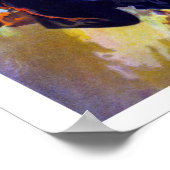 ヴィンテージ愛国的な女性の自由アメリカ国旗のワシ ポスター (角)