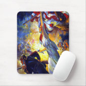 ヴィンテージ愛国的な女性の自由アメリカ国旗のワシ マウスパッド (マウス)
