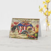 ヴィンテージ愛国的な感謝祭 カード (黄色い花)