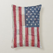 ヴィンテージ愛国的な米国国旗の城壁 アクセントクッション (正面(垂直))