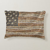 ヴィンテージ愛国的な米国国旗の城壁 アクセントクッション (裏面)
