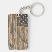 ヴィンテージ愛国的な米国国旗の城壁 キーホルダー (裏面)