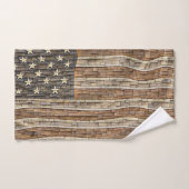 ヴィンテージ愛国的な米国国旗の城壁 バスタオルセット (ハンドタオル)