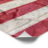 ヴィンテージ愛国的な米国国旗の城壁 ポスター (コーナー)