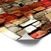 ヴィンテージ愛国的な米国国旗の城壁 ポスター (コーナー)