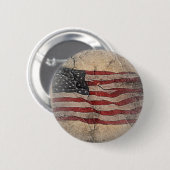 ヴィンテージ愛国的な米国国旗の城壁 缶バッジ (正面&裏面)