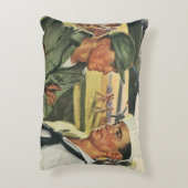 ヴィンテージ愛国的な英雄、制服を着た軍隊の男性 アクセントクッション (裏面(縦))