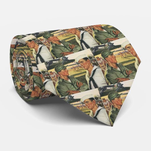 ヴィンテージ愛国的な英雄、制服を着た軍隊の男性 ネクタイ (ロール)