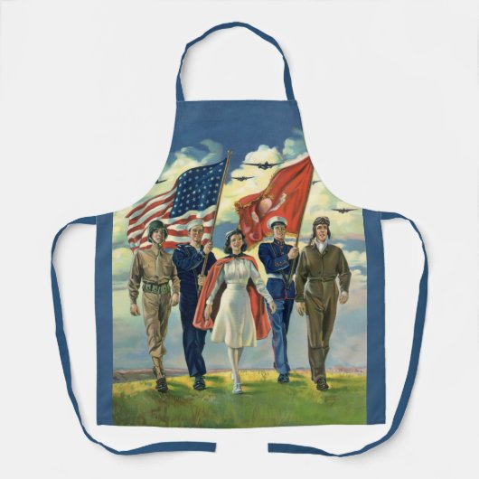 ヴィンテージ愛国的な誇りを持った軍隊人事ヘロス エプロン (正面)