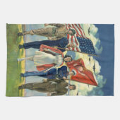 ヴィンテージ愛国的な誇りを持った軍隊人事ヘロス キッチンタオル (横)