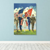 ヴィンテージ愛国的な誇りを持った軍隊人事ヘロス キャンバスプリント (インサイチュ (ウッドフロア))