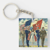 ヴィンテージ愛国的な誇りを持った軍隊人事ヘロス キーホルダー (正面)