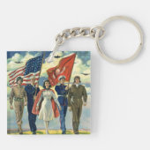ヴィンテージ愛国的な誇りを持った軍隊人事ヘロス キーホルダー (裏面)
