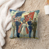 ヴィンテージ愛国的な誇りを持った軍隊人事ヘロス クッション (ブランケット)