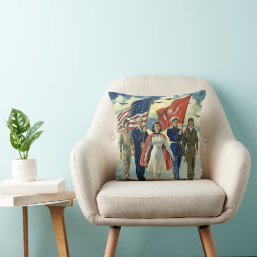 ヴィンテージ愛国的な誇りを持った軍隊人事ヘロス クッション (椅子)