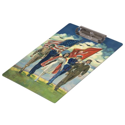 ヴィンテージ愛国的な誇りを持った軍隊人事ヘロス クリップボード (アングル)