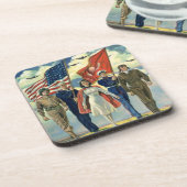 ヴィンテージ愛国的な誇りを持った軍隊人事ヘロス コースター (左側)