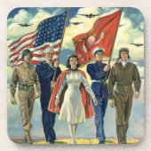 ヴィンテージ愛国的な誇りを持った軍隊人事ヘロス コースター (正面)