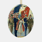ヴィンテージ愛国的な誇りを持った軍隊人事ヘロス セラミックオーナメント (右)