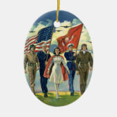 ヴィンテージ愛国的な誇りを持った軍隊人事ヘロス セラミックオーナメント (正面)