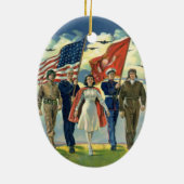 ヴィンテージ愛国的な誇りを持った軍隊人事ヘロス セラミックオーナメント (裏面)