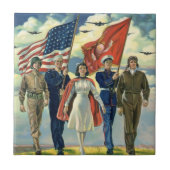 ヴィンテージ愛国的な誇りを持った軍隊人事ヘロス タイル (正面)