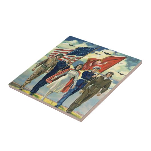 ヴィンテージ愛国的な誇りを持った軍隊人事ヘロス タイル (側面)