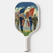 ヴィンテージ愛国的な誇りを持った軍隊人事ヘロス ピックルボールラケット (裏面)