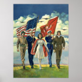 ヴィンテージ愛国的な誇りを持った軍隊人事ヘロス ポスター (正面)