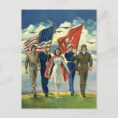 ヴィンテージ愛国的な誇りを持った軍隊人事ヘロス ポストカード (正面)