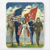 ヴィンテージ愛国的な誇りを持った軍隊人事ヘロス マウスパッド (正面)