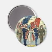ヴィンテージ愛国的な誇りを持った軍隊人事ヘロス マグネット (正面/裏面)