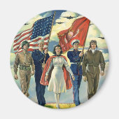 ヴィンテージ愛国的な誇りを持った軍隊人事ヘロス マグネット (正面)