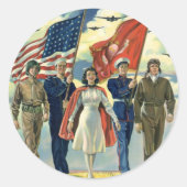 ヴィンテージ愛国的な誇りを持った軍隊人事ヘロス ラウンドシール (正面)