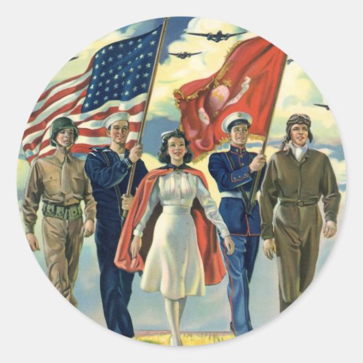 ヴィンテージ愛国的な誇りを持った軍隊人事ヘロス ラウンドシール (正面)