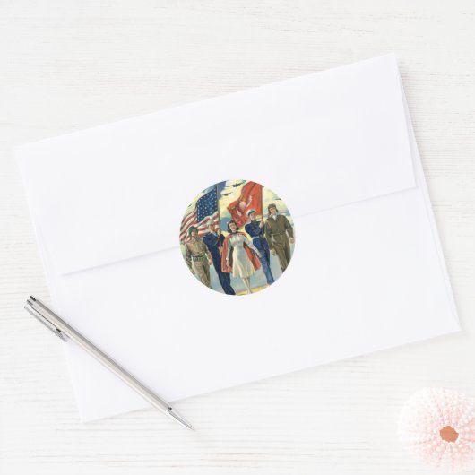 ヴィンテージ愛国的な誇りを持った軍隊人事ヘロス ラウンドシール (封筒)