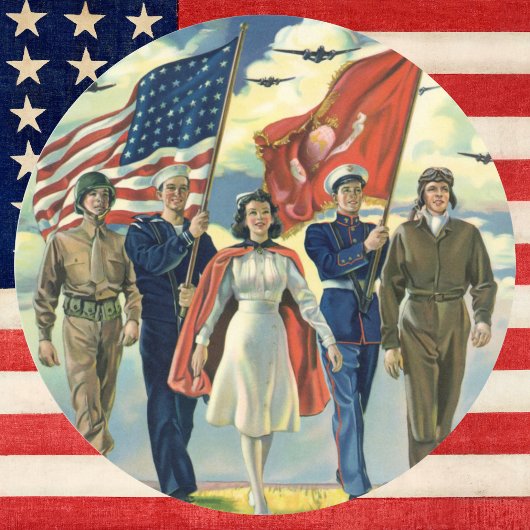 ヴィンテージ愛国的な誇りを持った軍隊人事ヘロス ラウンドシール