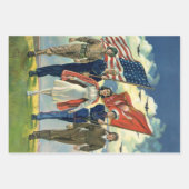 ヴィンテージ愛国的な誇りを持った軍隊人事ヘロス ラッピングペーパーシート (正面2)